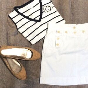J. Crew White Sailor Nautical Skirt Size 4